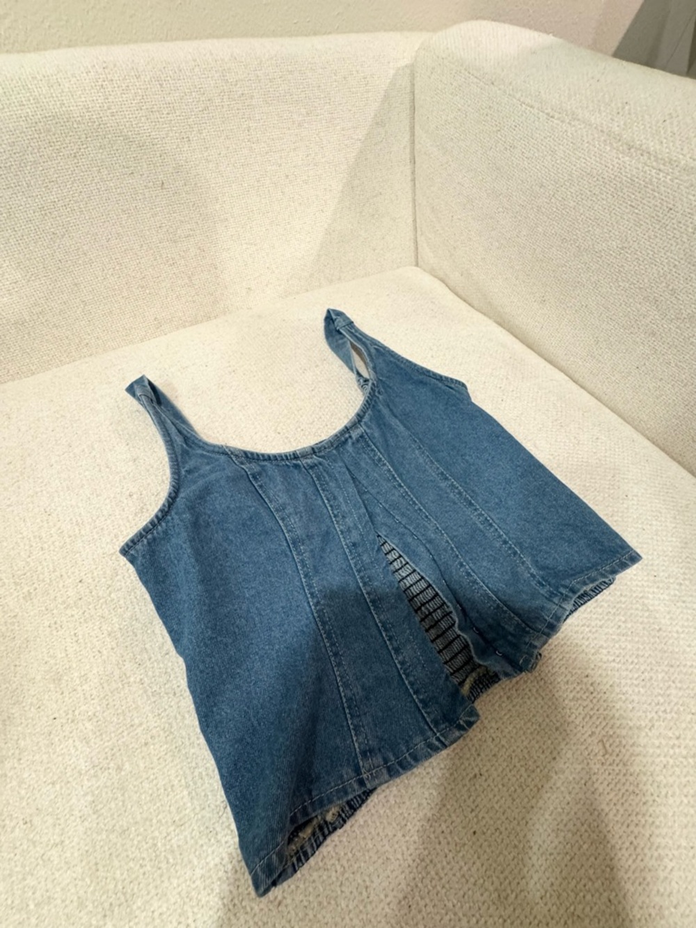 Denim Tank Top - Blue Sleeveless Women’s Top